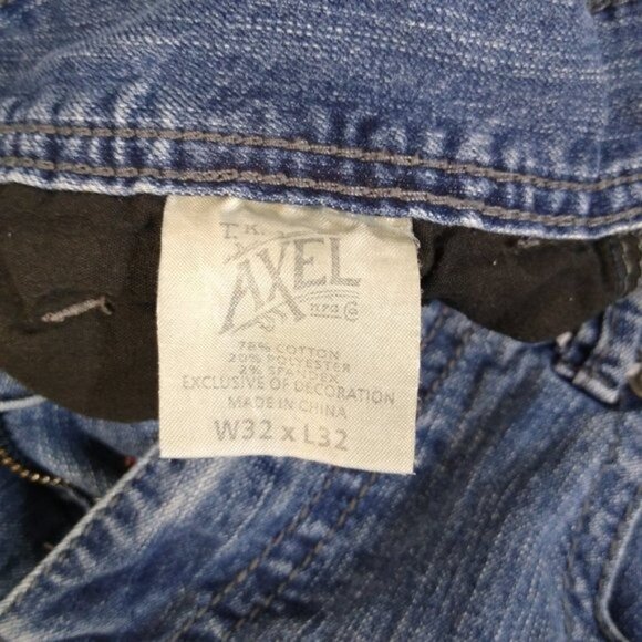 TK Axel Harwinton Low Rise Slim Straight Distressed Men 32x32 Jeans AX41005-57S - Picture 9 of 11